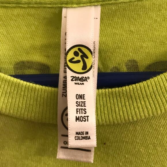 Zumba Neon Green Get Funked Up T-shirt One Size Fits Most - Picture 2 of 7